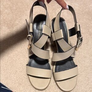 Christian Siriano Beige Strappy Sandals